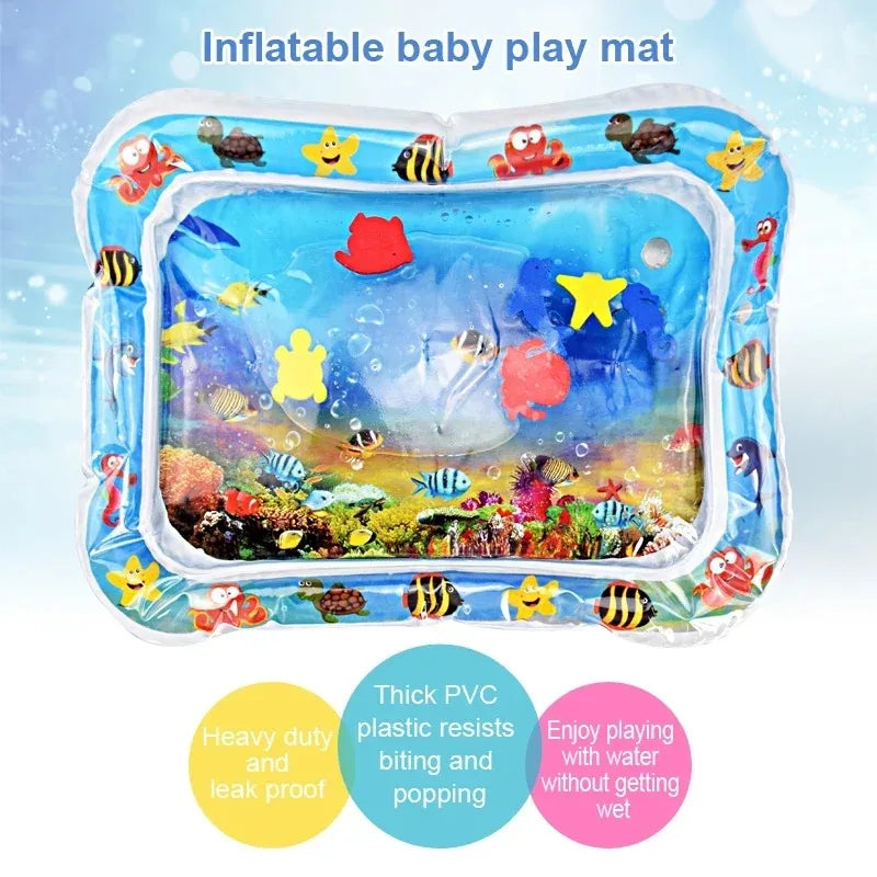 Baby Toys Tummy Time Water Play Mat Inflatable Cushion Early Education Developing Baby Water Play Mat for Infants and Toddlers
