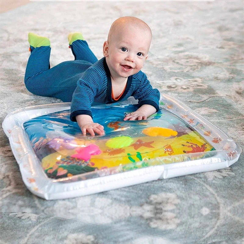 Baby Toys Tummy Time Water Play Mat Inflatable Cushion Early Education Developing Baby Water Play Mat for Infants and Toddlers
