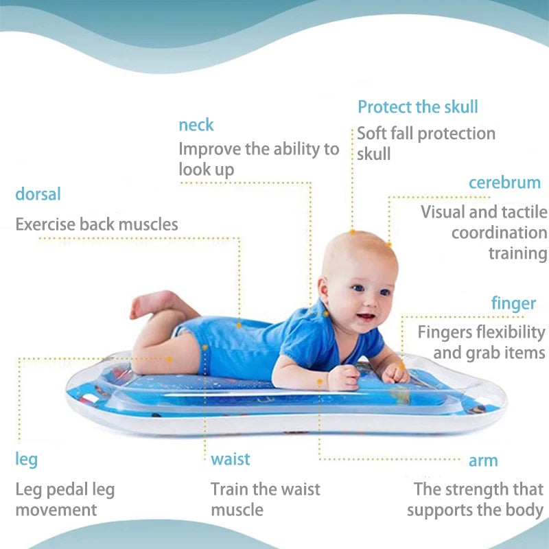 Baby Toys Tummy Time Water Play Mat Inflatable Cushion Early Education Developing Baby Water Play Mat for Infants and Toddlers